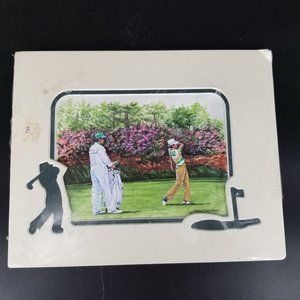 Vintage Gordon Wheeler Golf Going For It Print Signed Watercolor Art Matted 1993
